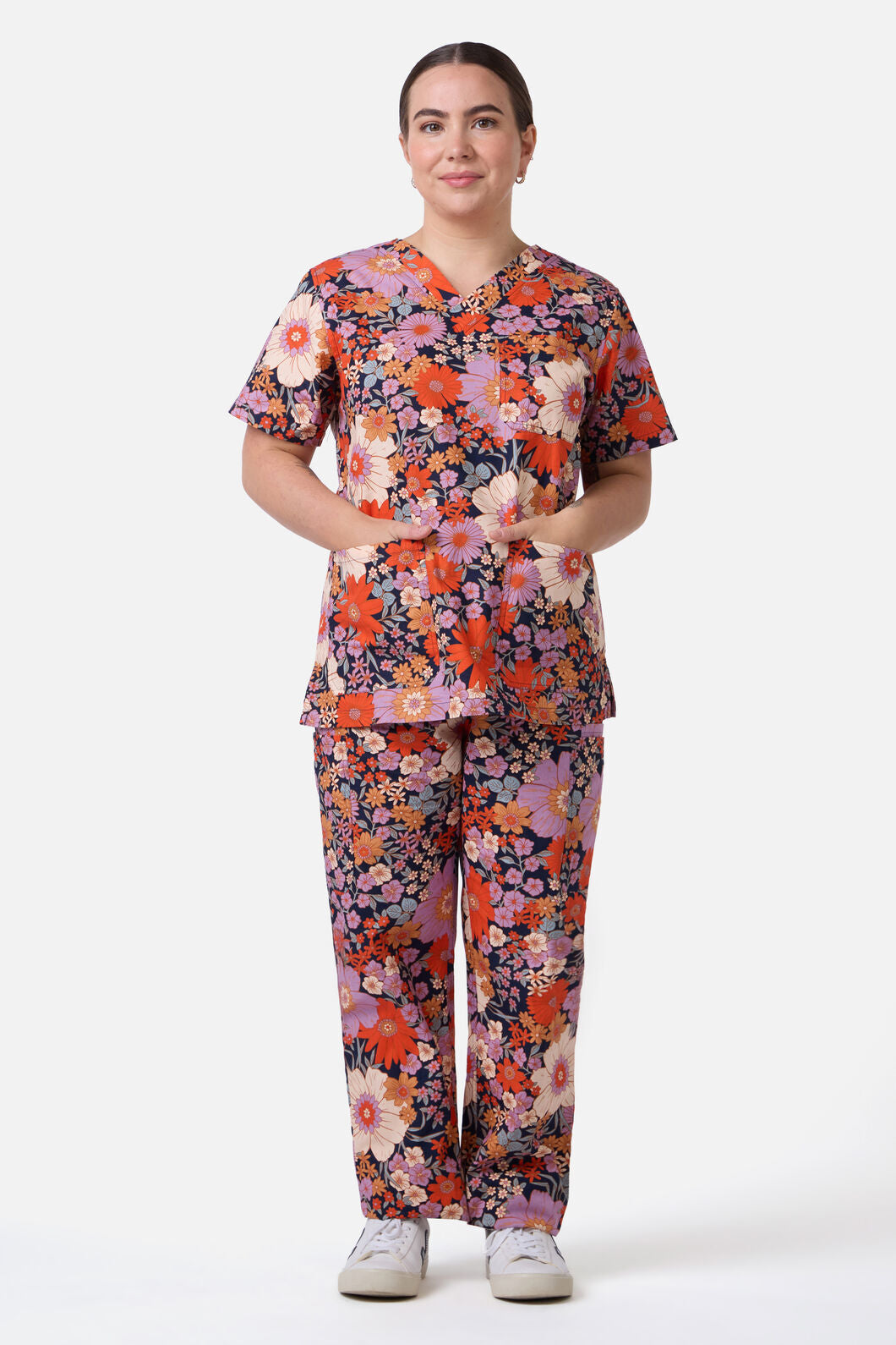 Princess Highway - SUNNY FLORAL SCRUB SET - navy