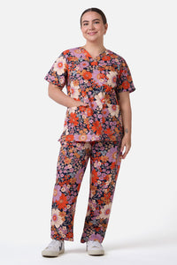 Princess Highway - SUNNY FLORAL SCRUB SET - navy