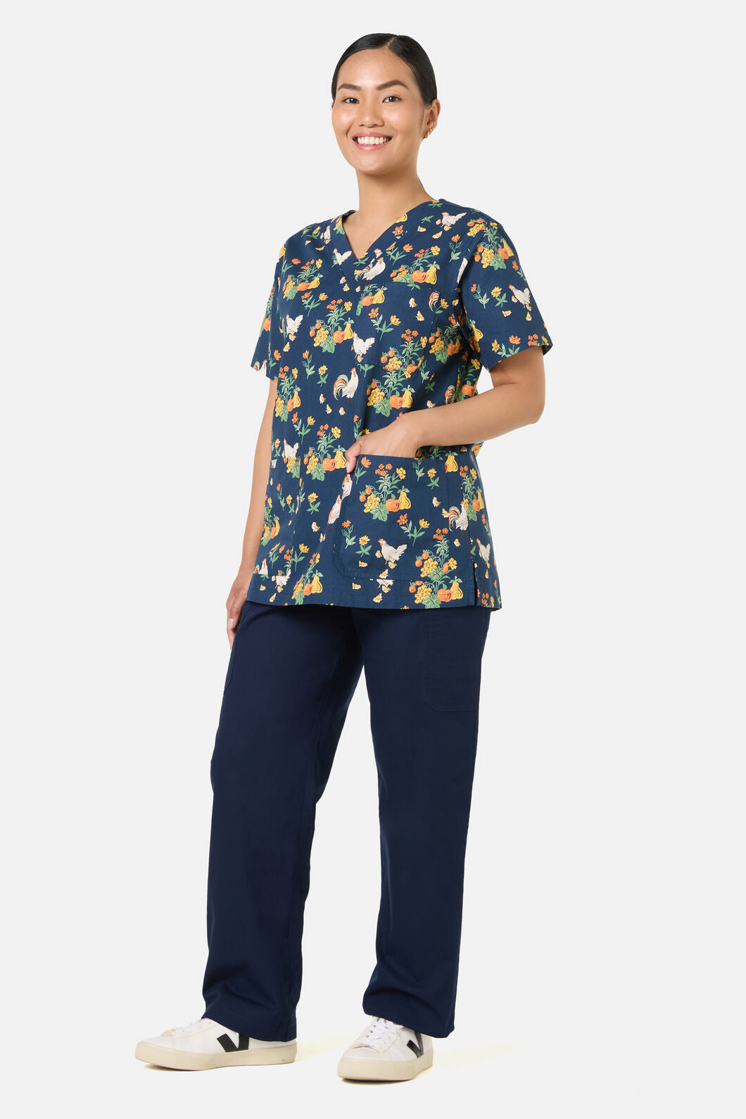Princess Highway - Chickens Scrub Top &Bottom Set - navy