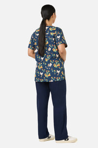 Princess Highway - Chickens Scrub Top &Bottom Set - navy