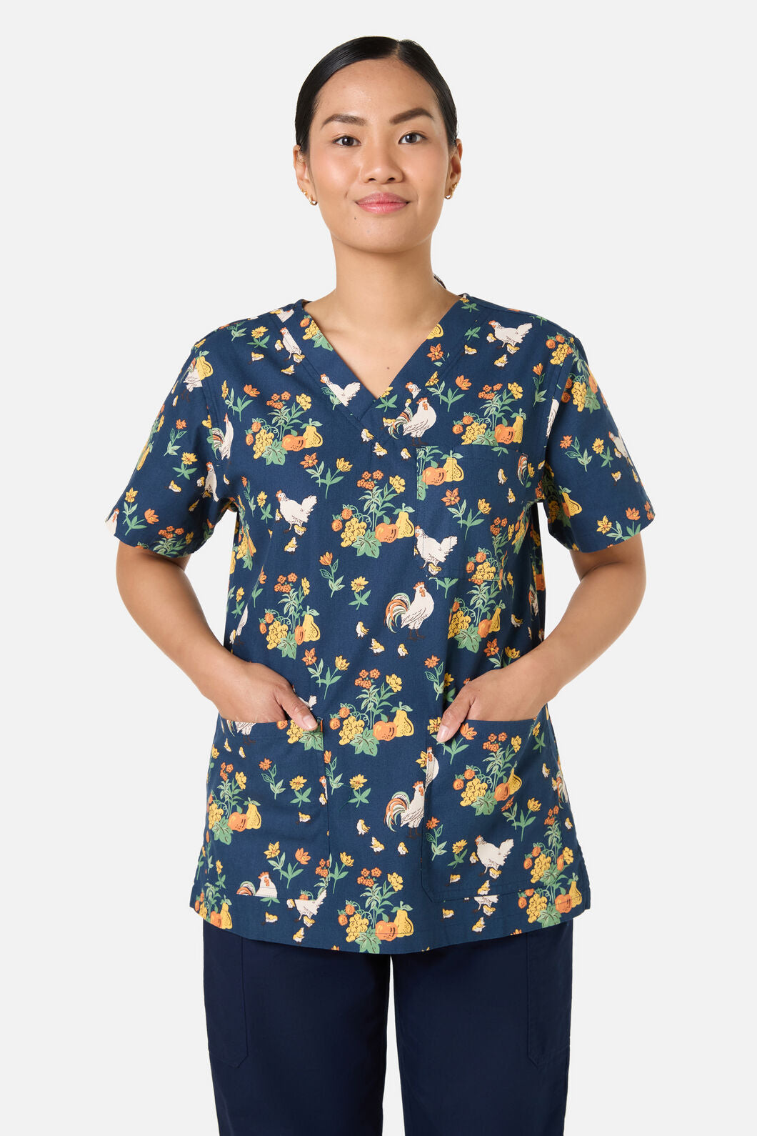 Princess Highway - Chickens Scrub Top &Bottom Set - navy