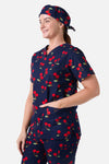 Princess Highway - Sweet Cherry Scrub Hat - navy