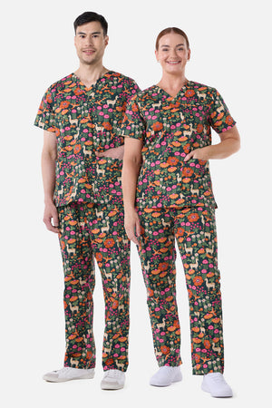 Princess Highway - Llama & Bird scrub set - green