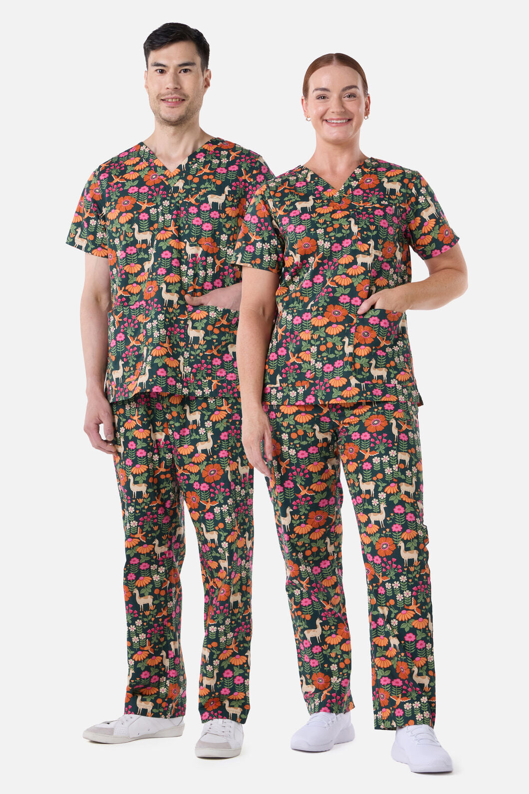 Princess Highway - Llama & Bird scrub set - green