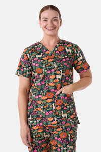 Princess Highway - Llama & Bird scrub set - green