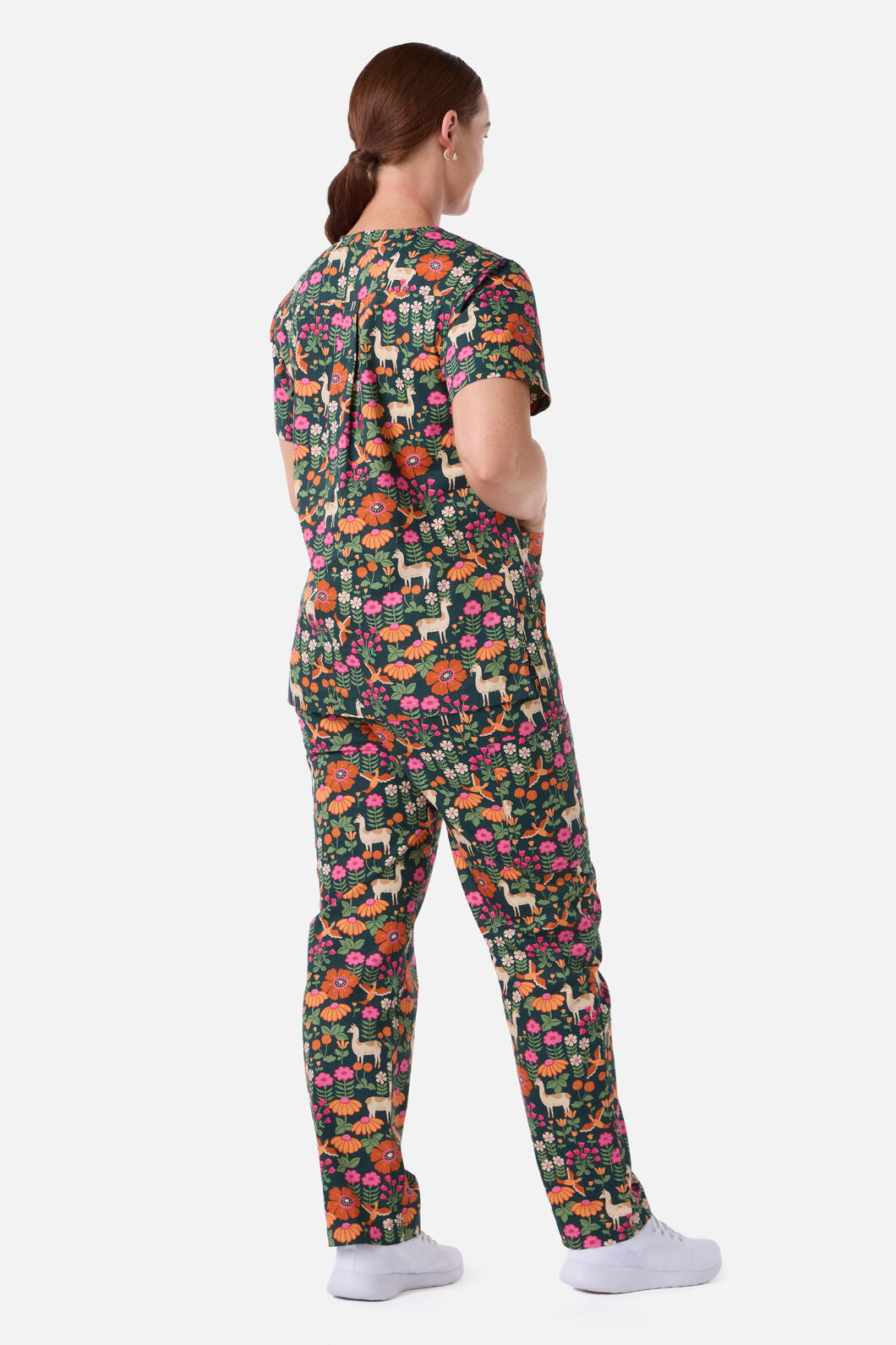 Princess Highway - Llama & Bird scrub set - green