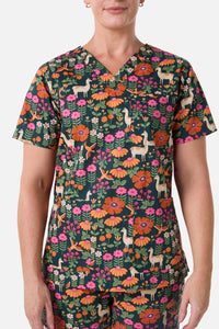 Princess Highway - Llama & Bird scrub set - green