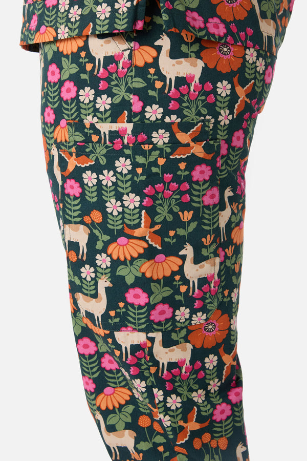 Princess Highway - Llama & Bird scrub set - green