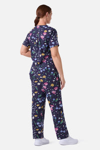 Princess Highway - Spring Garden scrub set - indigo