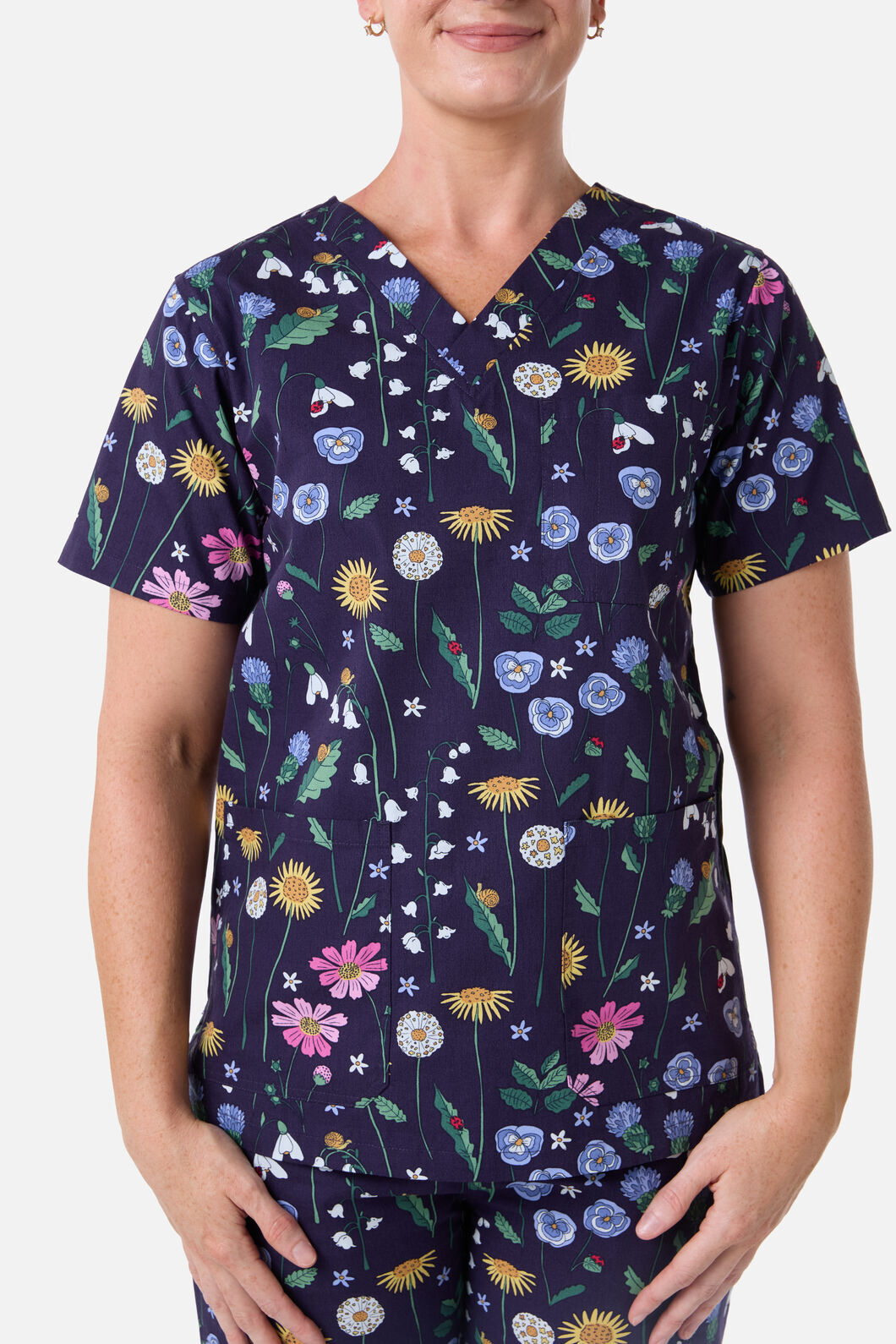 Princess Highway - Spring Garden scrub set - indigo