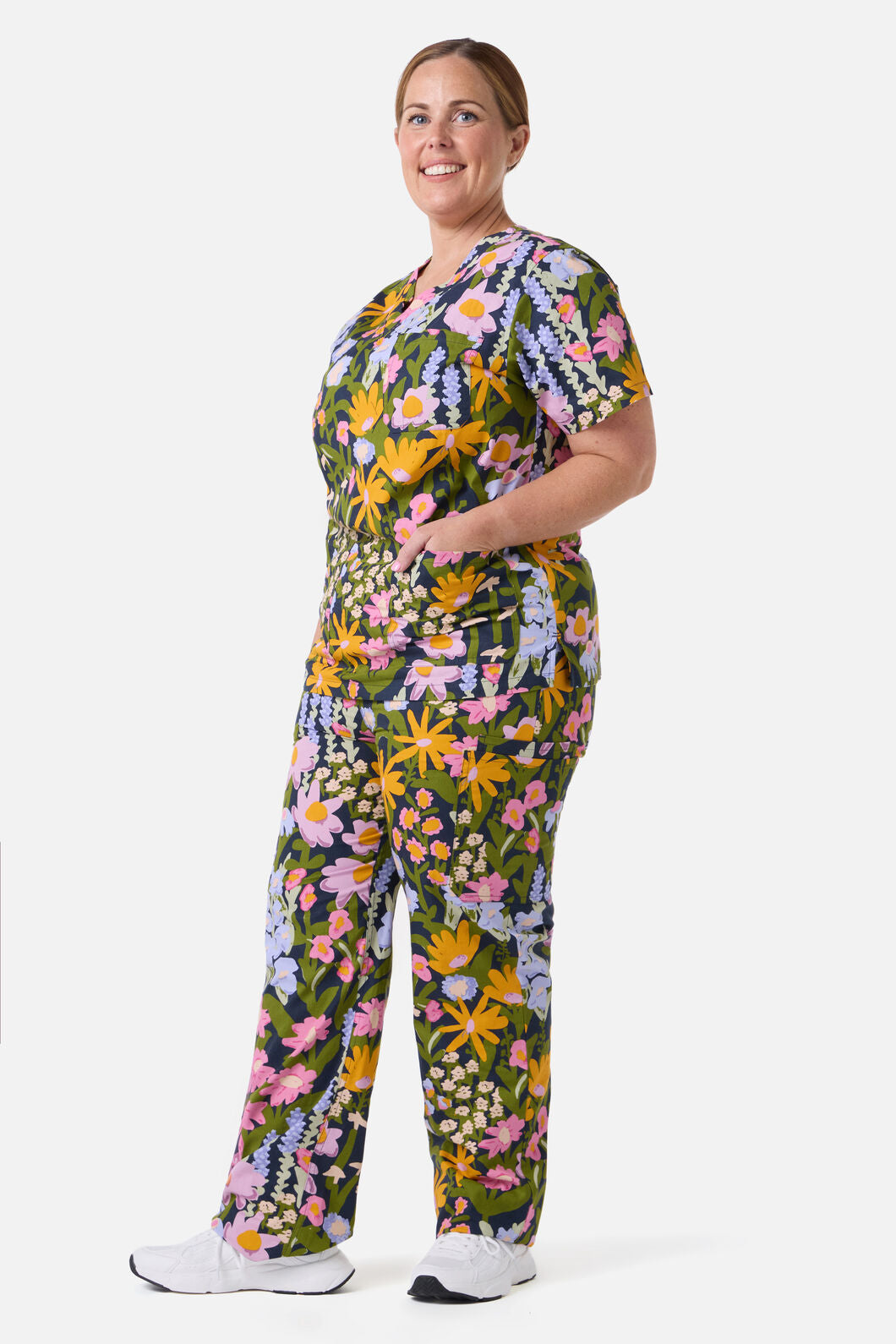 Princess Highway - Painted Garden scrub set - navy