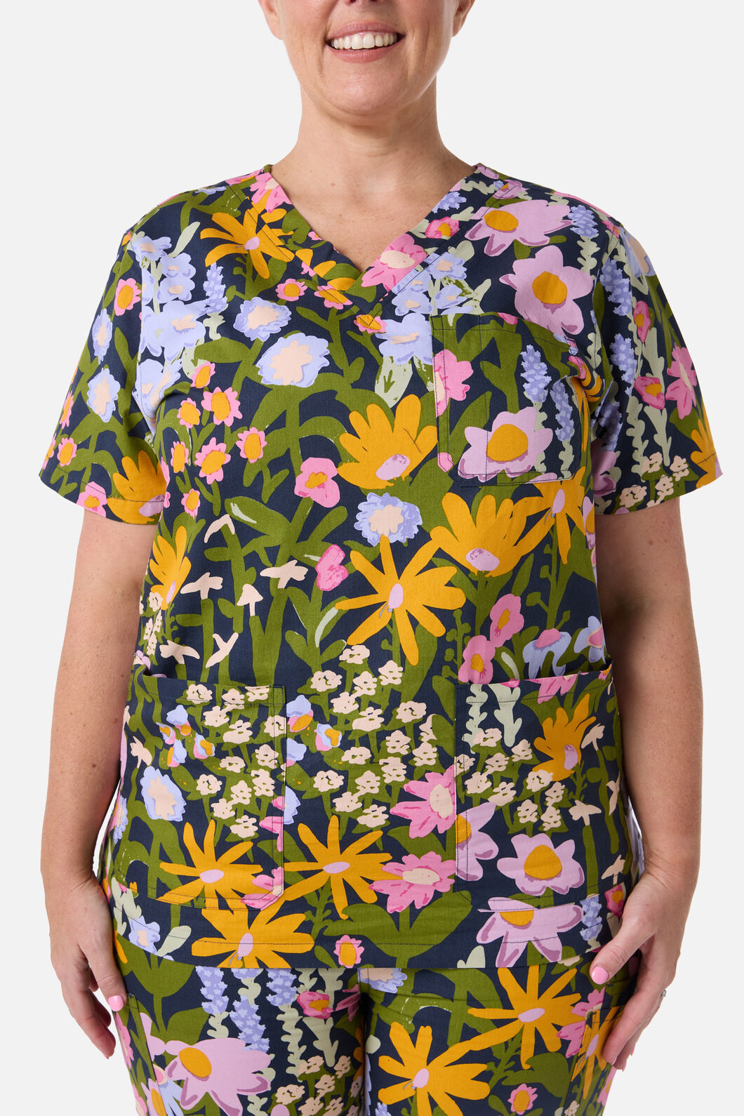 Princess Highway - Painted Garden scrub set - navy