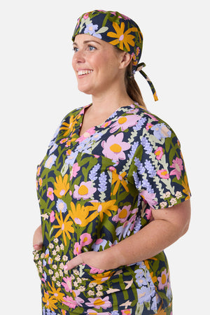 Princess Highway - Painted Garden scrub hat - navy