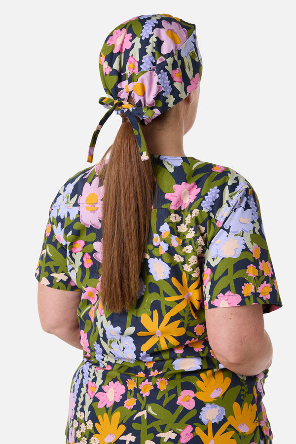 Princess Highway - Painted Garden scrub hat - navy