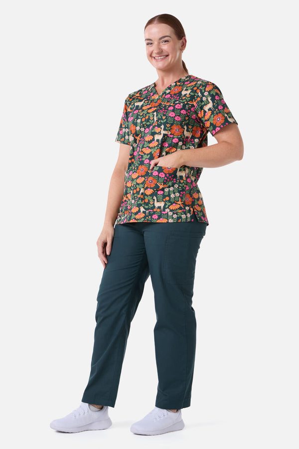 Princess Highway - LlamaBird Top & Pant scrub set - green