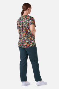 Princess Highway - LlamaBird Top & Pant scrub set - green