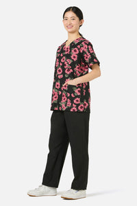Princess Highway - Winter Daisy Top & Pant scrub set - green