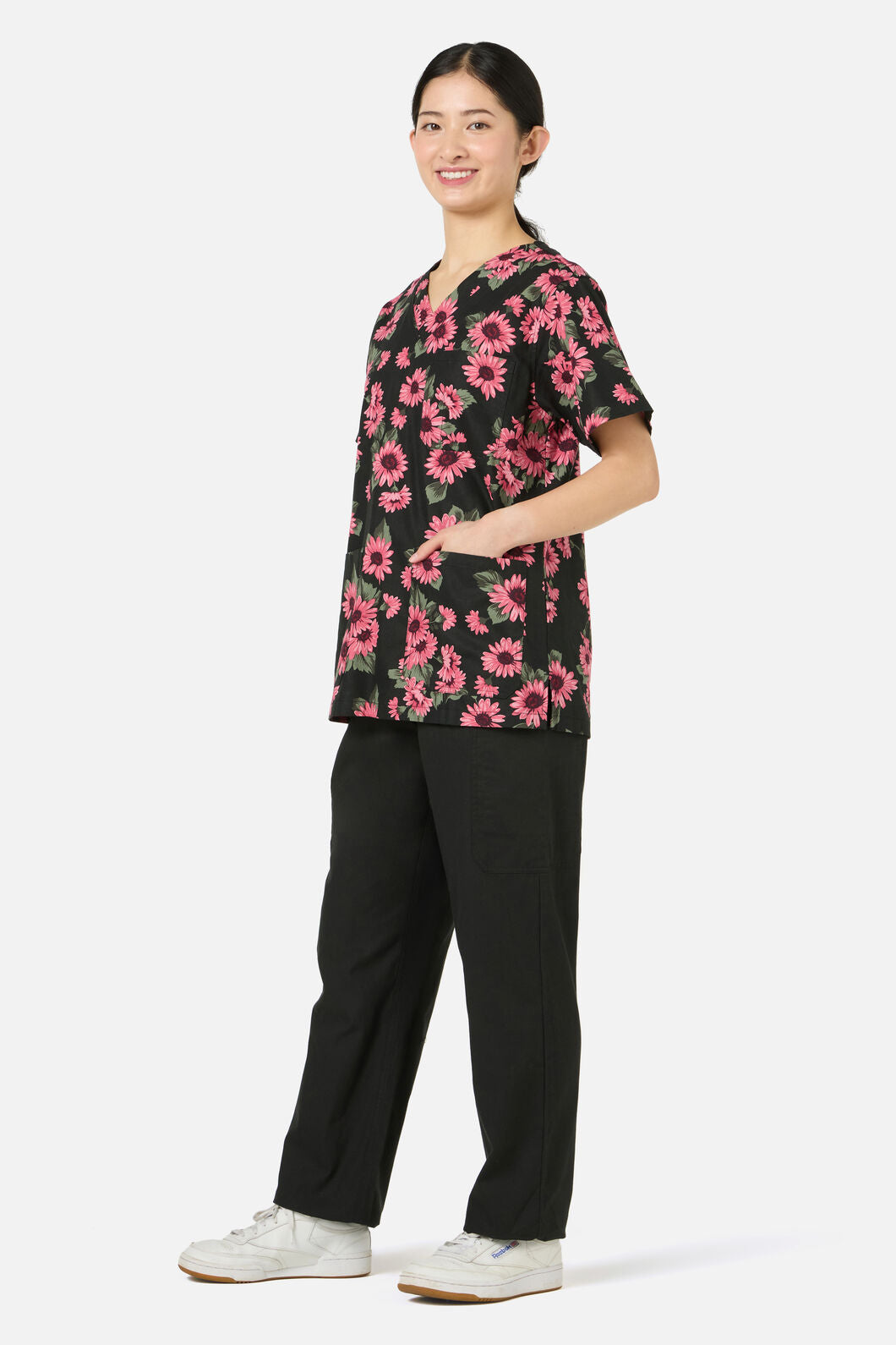 Princess Highway - Winter Daisy Top & Pant scrub set - green