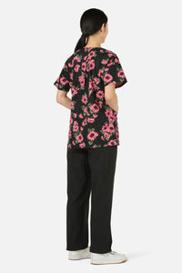 Princess Highway - Winter Daisy Top & Pant scrub set - green