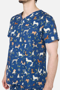 Princess Highway - Cute Dogs Scrub Set - navy