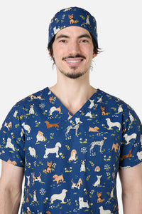 Princess Highway - Cute Dogs Scrub Hat - navy