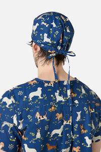 Princess Highway - Cute Dogs Scrub Hat - navy