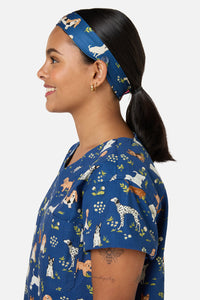 Princess Highway - Cute Dogs scrub headband - navy
