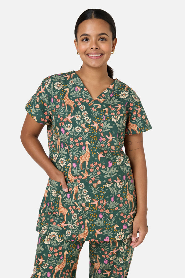 Princess Highway - Giraffe Scrub Set - green