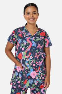 Princess Highway - Snakes & Flora Scrub Set - navy