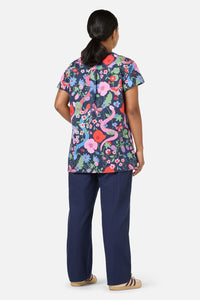 Princess Highway - Snakes & Flora Top&Pant scrubs - navy