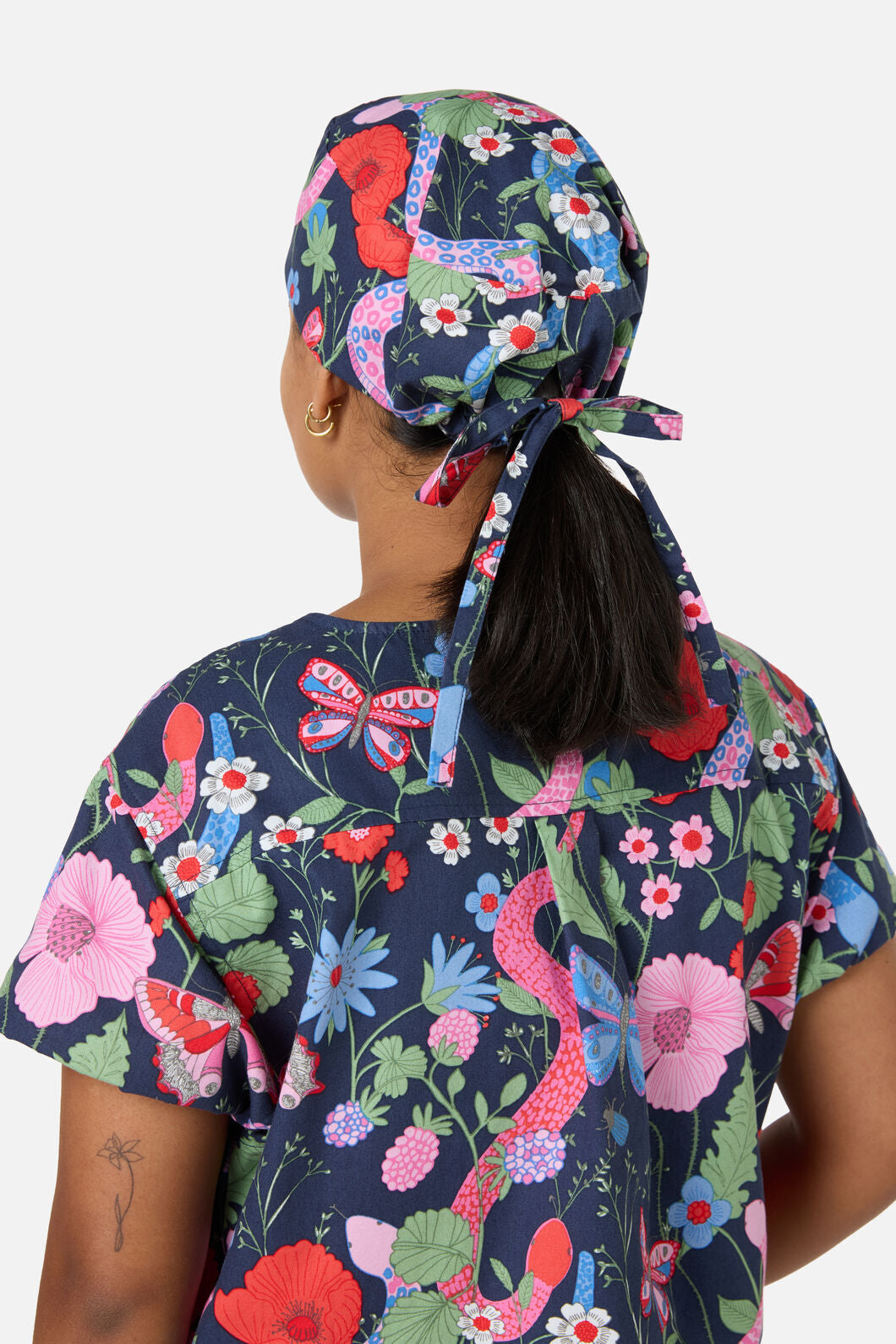 Princess Highway - Snakes & Flora Scrub Hat - navy