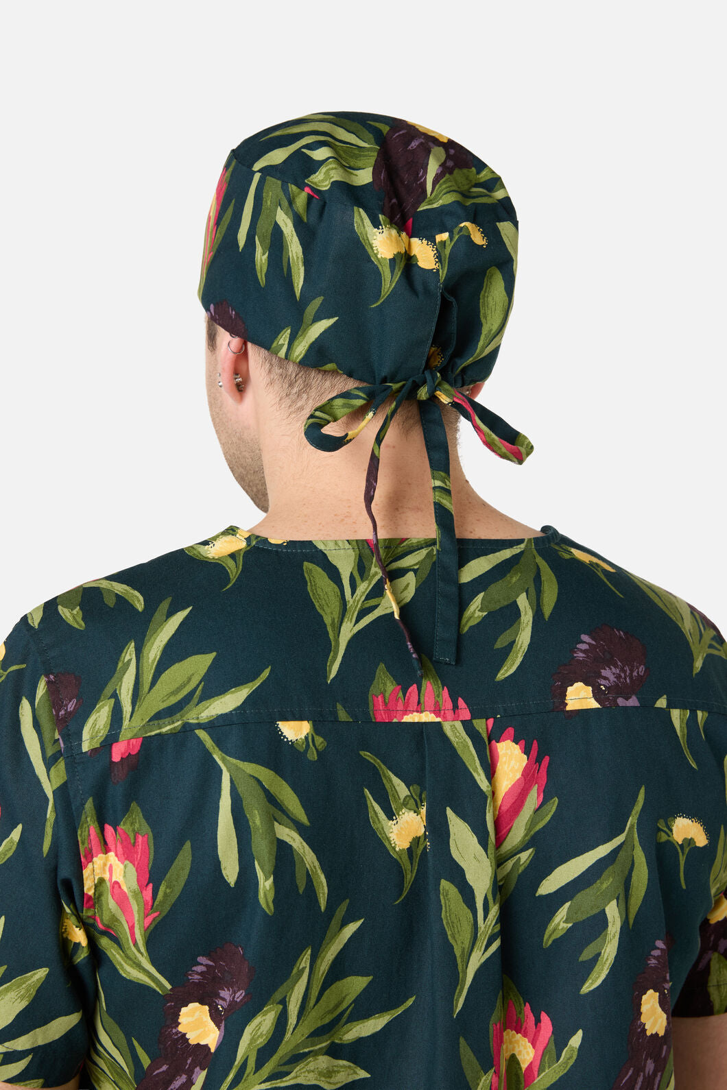 Princess Highway - Cockatoo & Protea Scrub Hat - teal