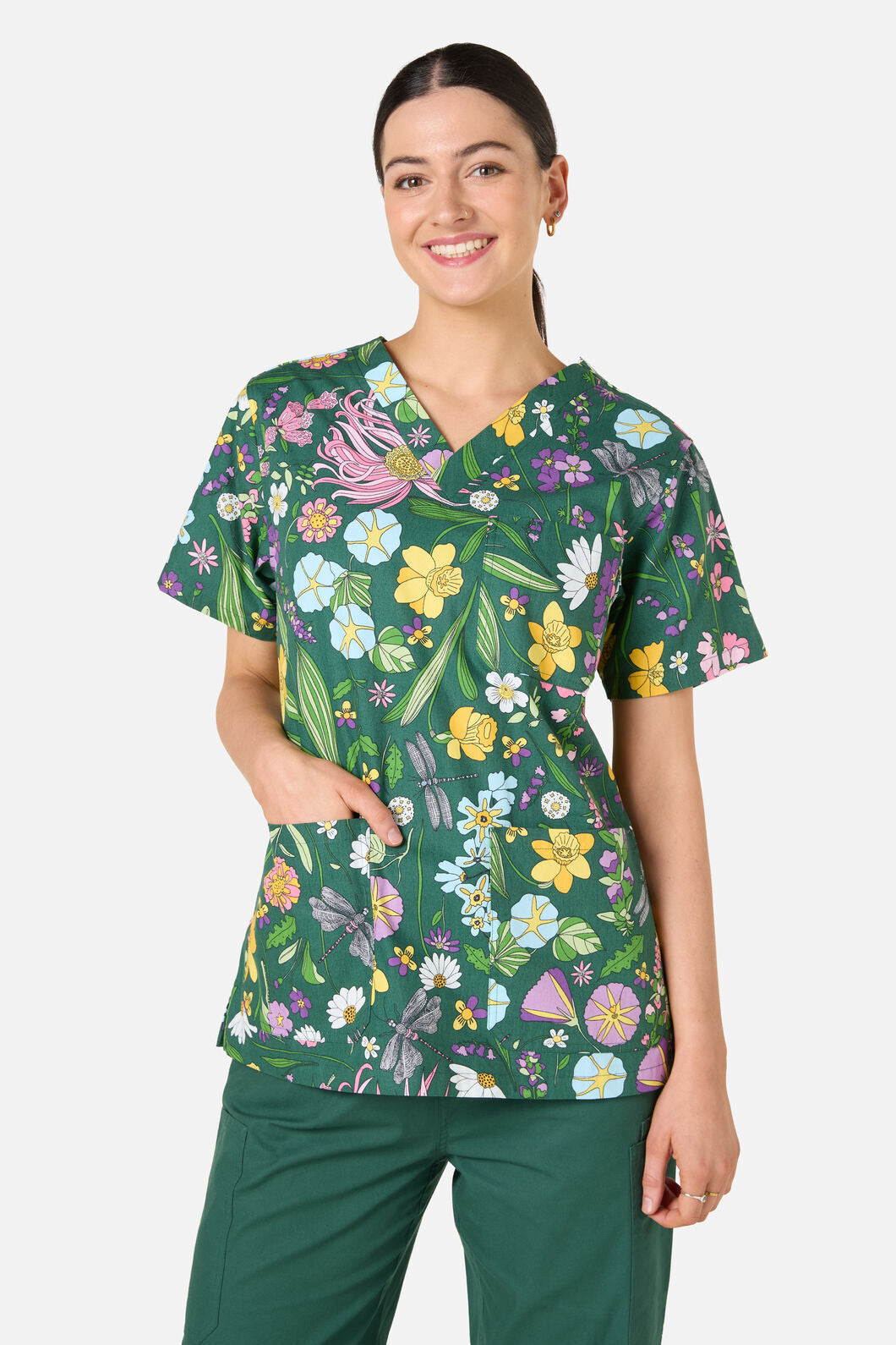 Princess Highway - Magical Garden Top&Pant scrubs - green