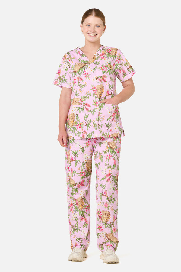 Princess Highway - Native Koala Scrub Set Pink - pink