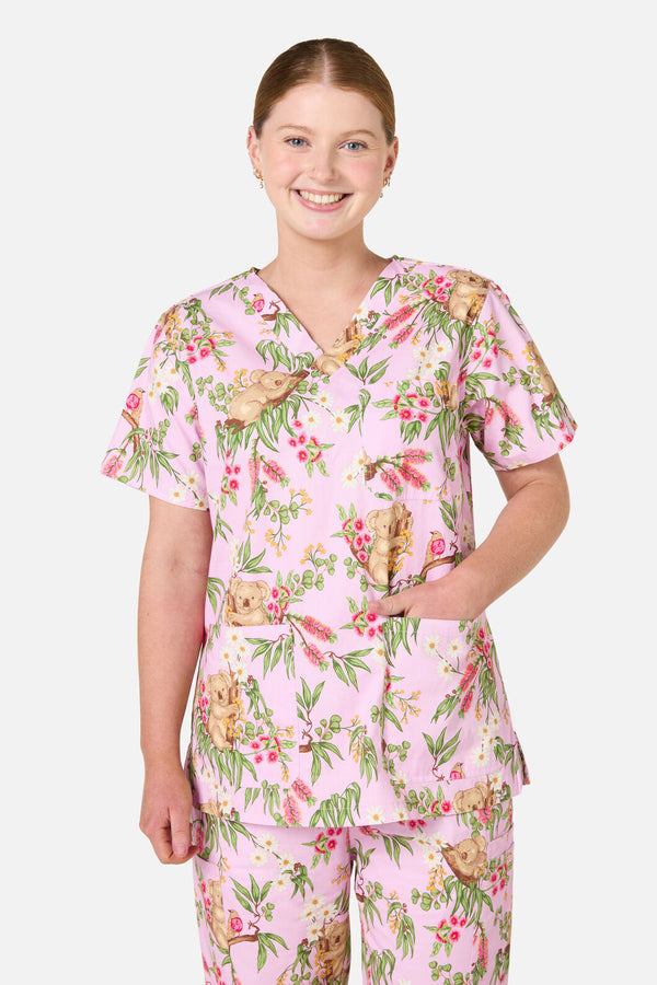 Princess Highway - Native Koala Scrub Set Pink - pink