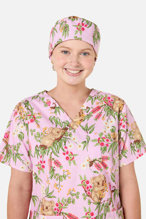 Princess Highway - Native Koala Scrub Hat Pink - pink