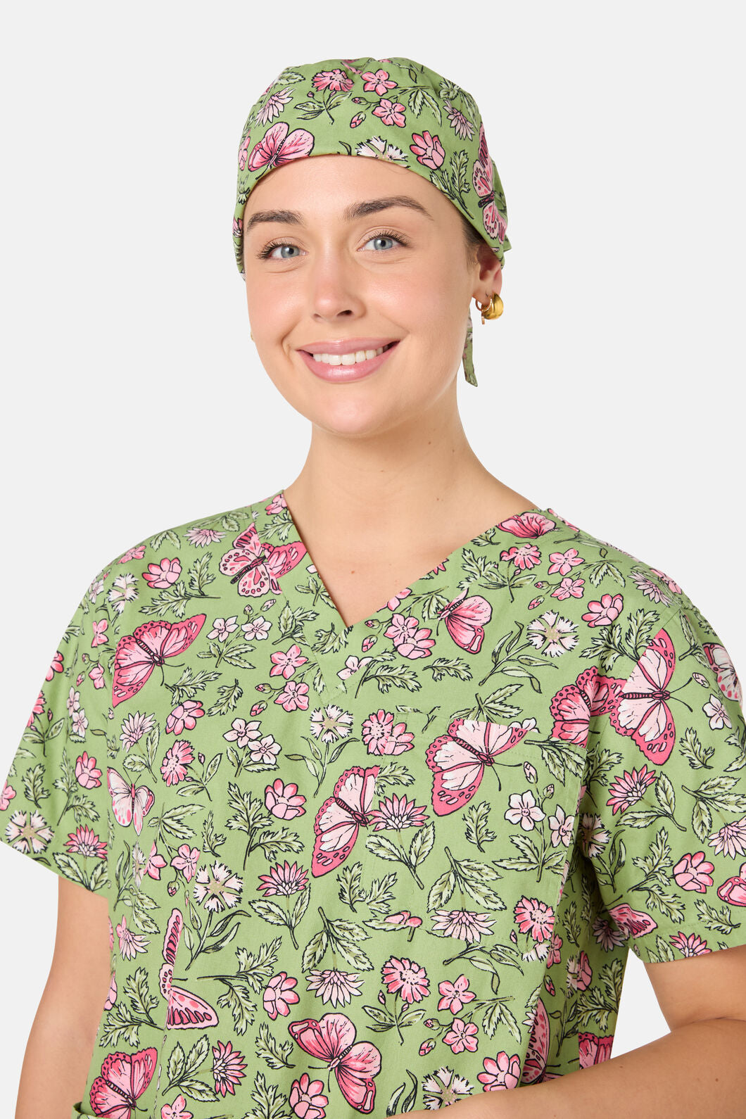 Princess Highway - Yvette Butterfly Scrub Hat - green