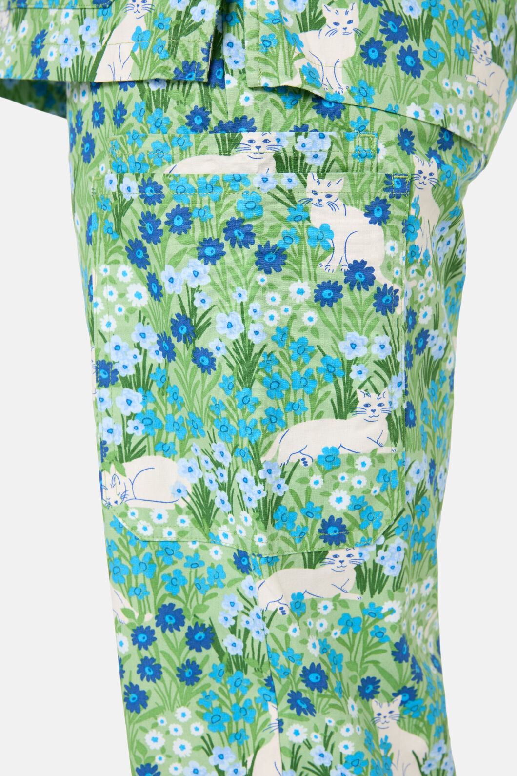 Princess Highway - Flower Cats Scrub Set - green