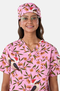 Princess Highway - Christmas Kookaburra Scrub Hat - pink
