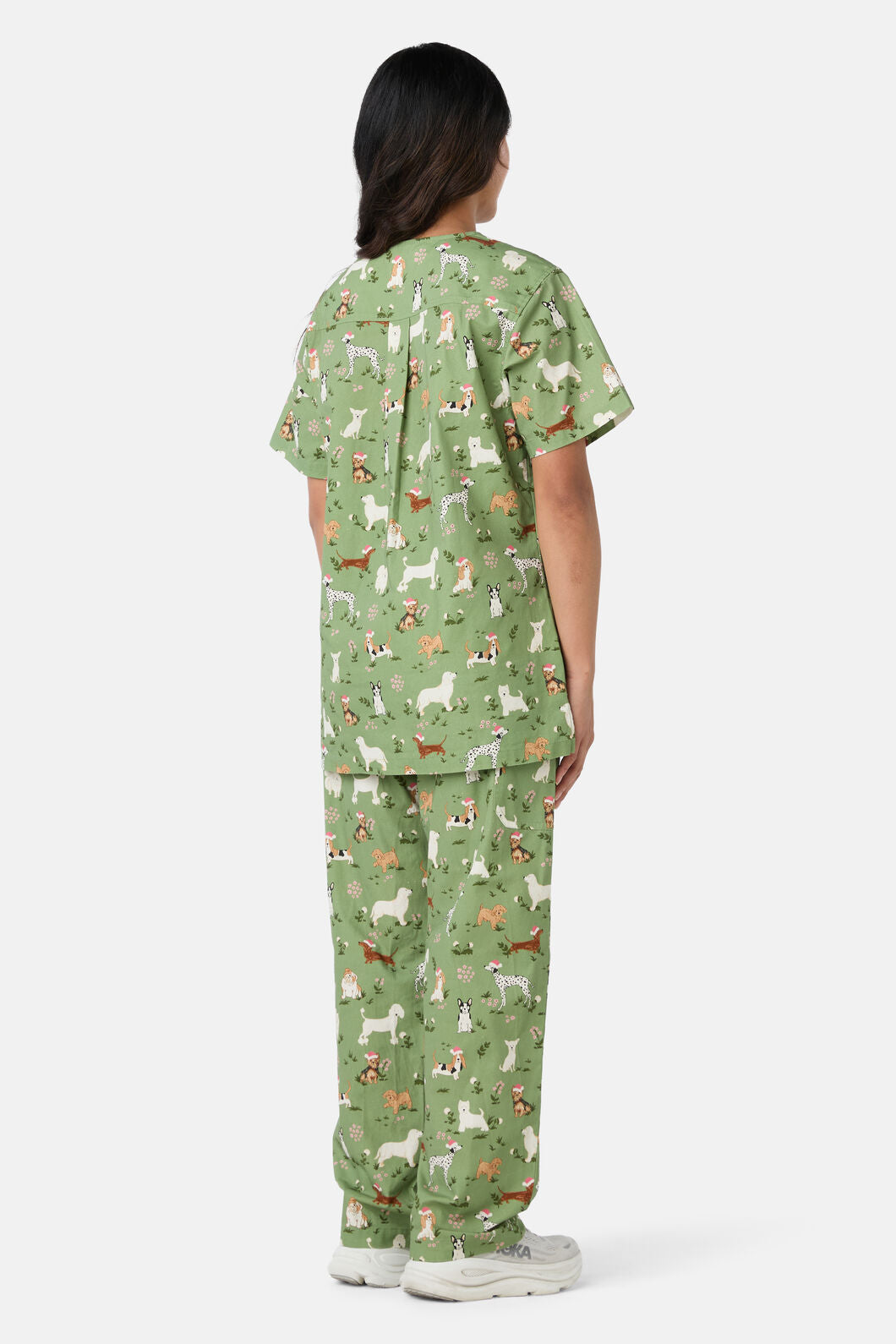 Princess Highway - Christmas Dogs Scrub Set - green