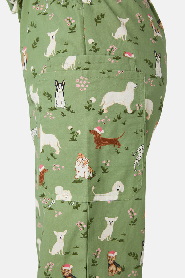 Princess Highway - Christmas Dogs Scrub Set - green