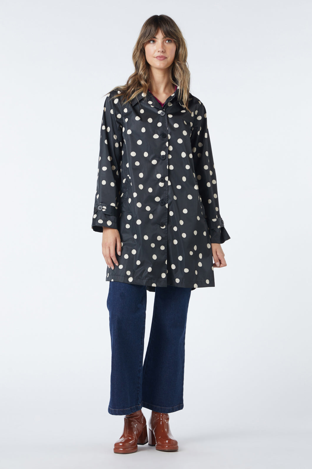 Polka dot cheap raincoat womens