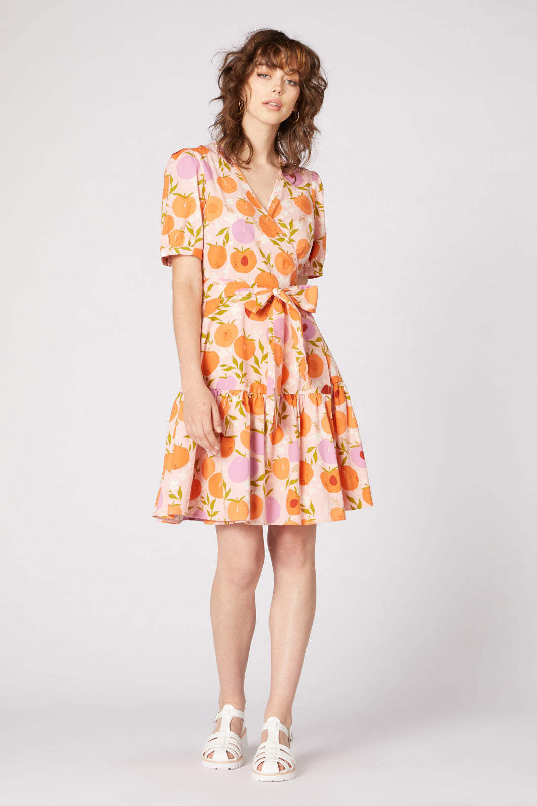 Peach hot sale wrap dress