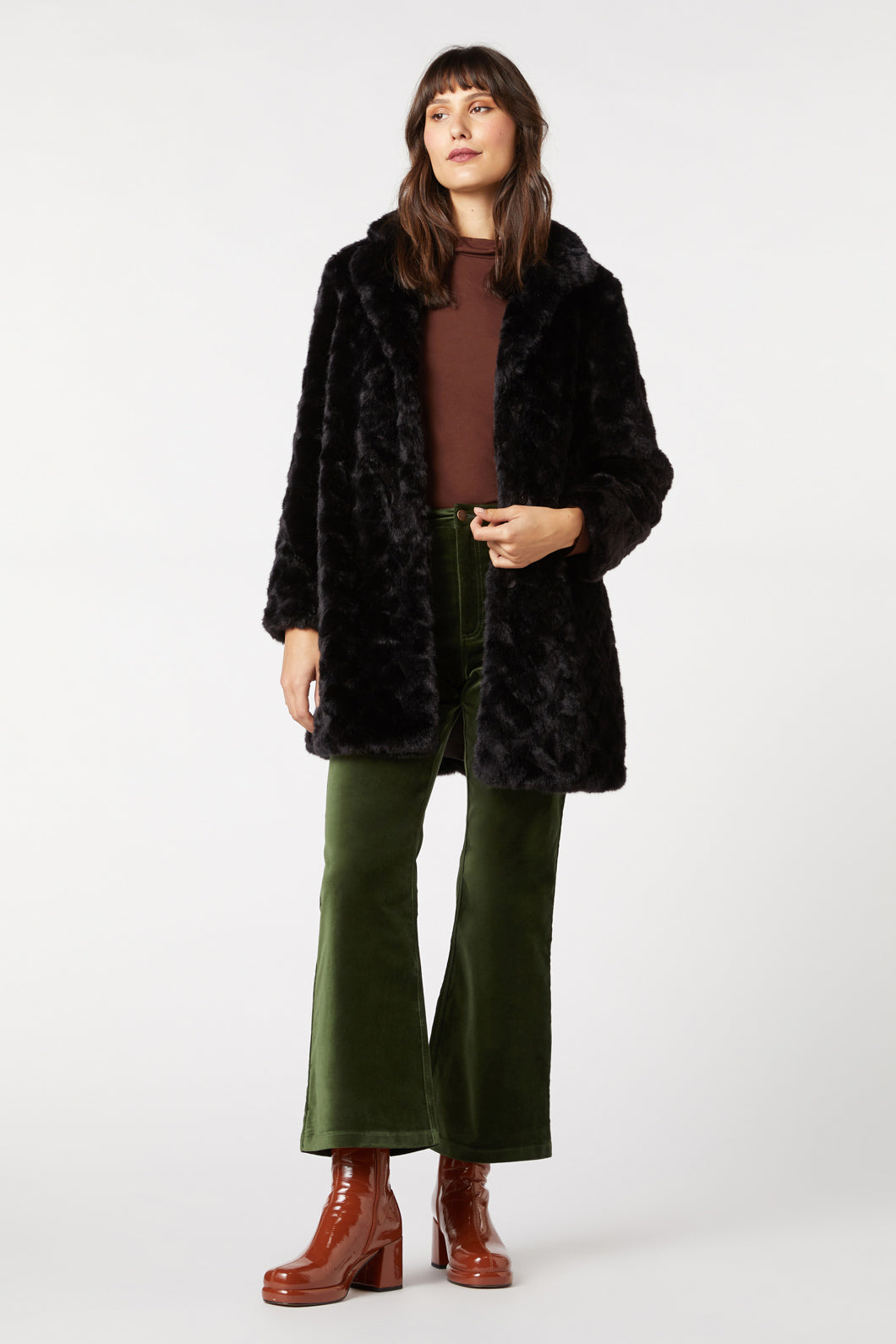 Swirl faux store fur coat