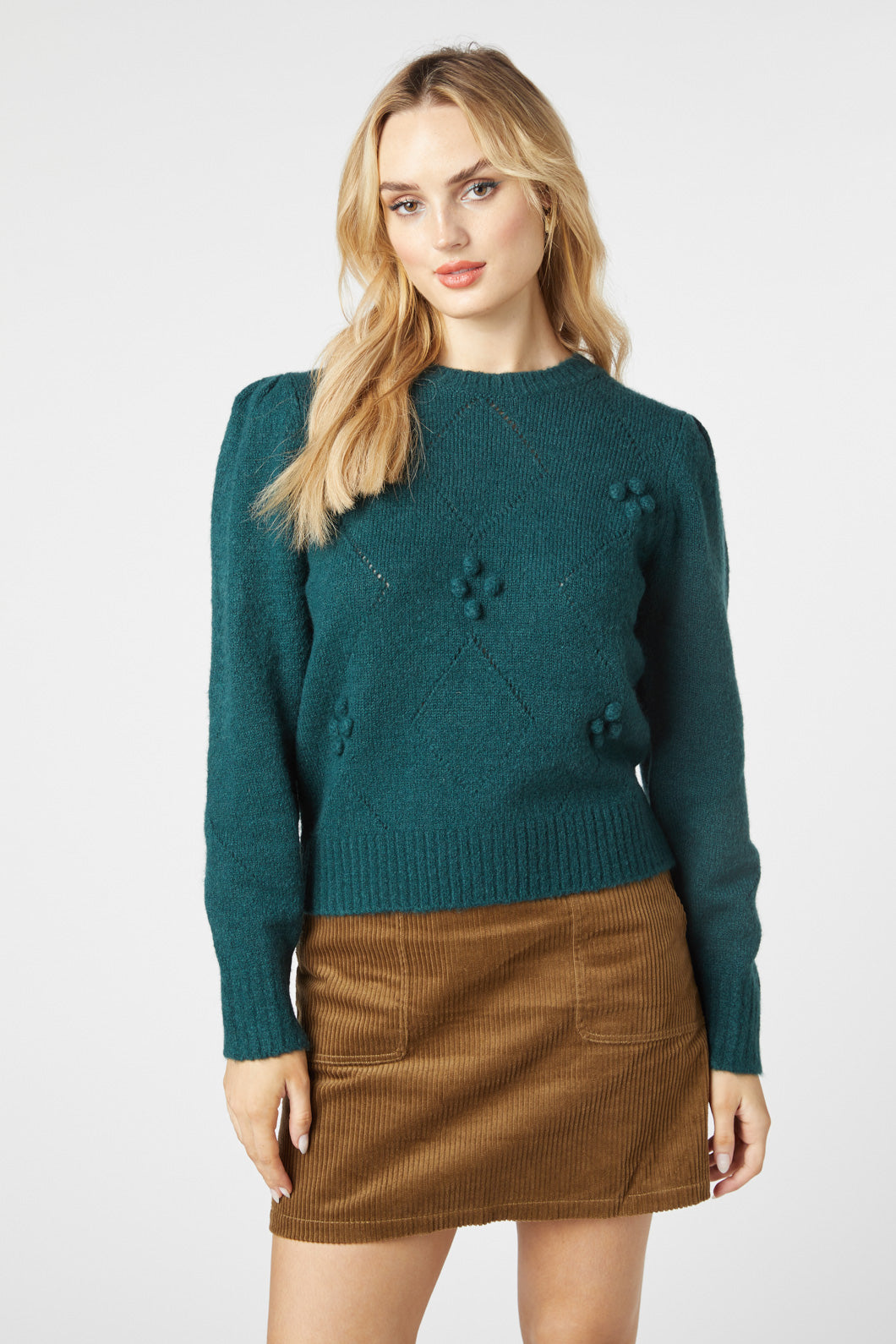 Green on sale knit sweater