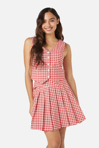 Princess Highway - Callie Check Vest - red