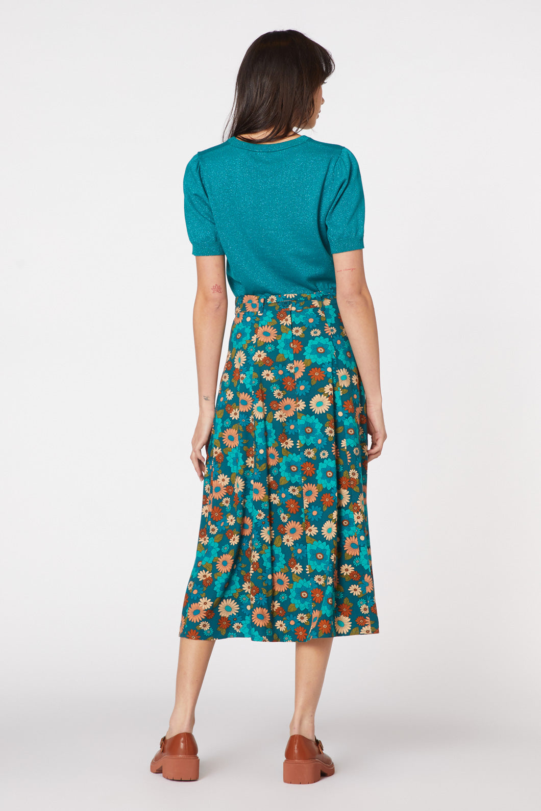 70s floral skirt hotsell