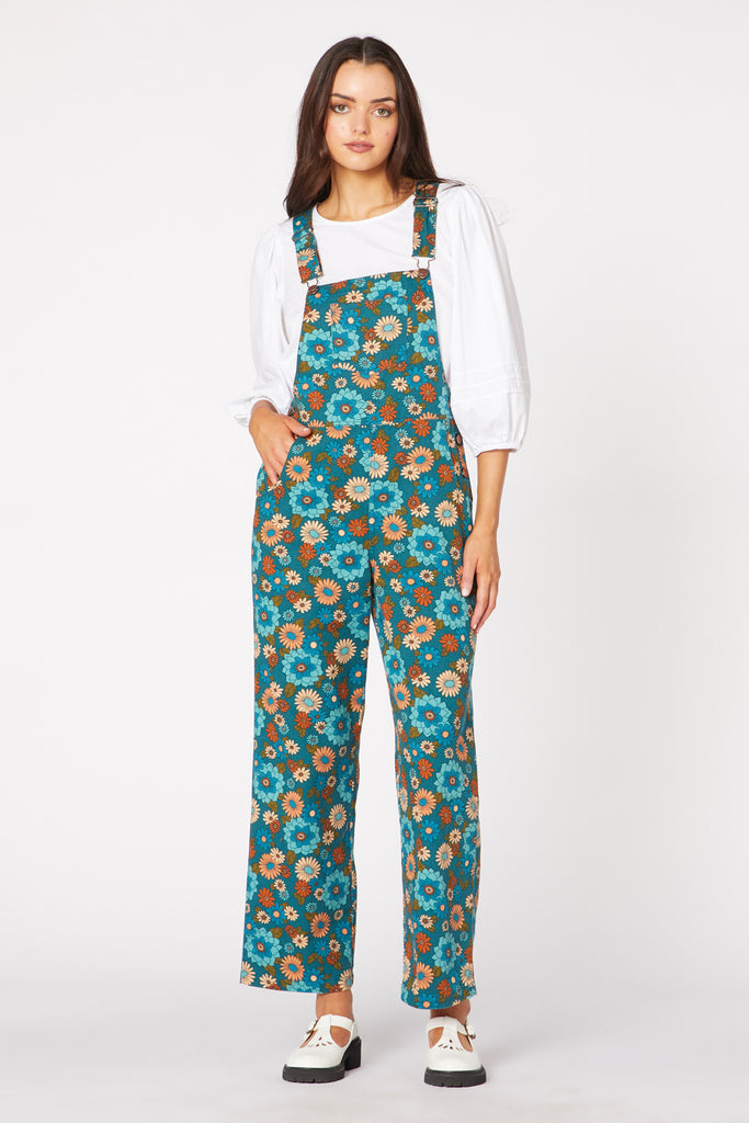 Lindy70S Floral Drill Overall – Princess Highway