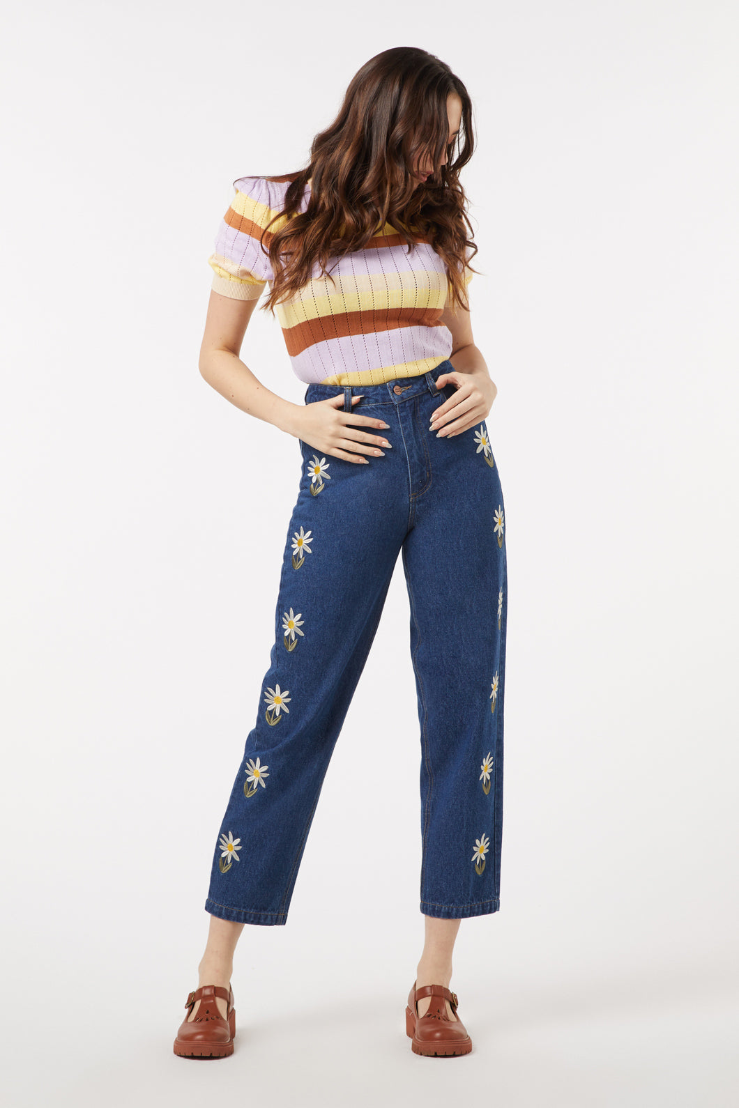 Daisy Embroidered Jean