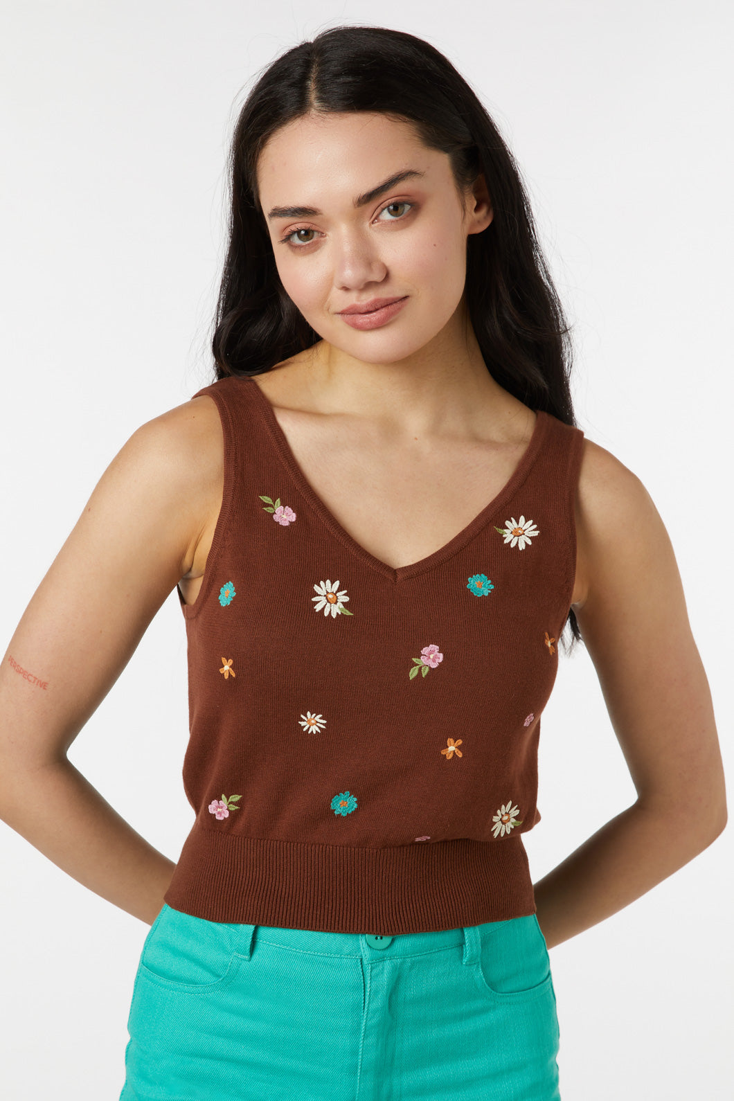 Embroidered tank